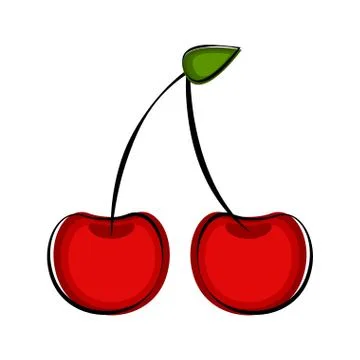 Isolated cherry sketch icon Stock Illustration