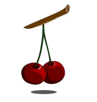 Isolated cherry on white background Stock Illustration