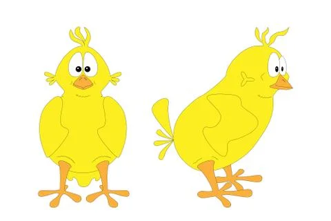 Isolated chick - two views Stock Illustration