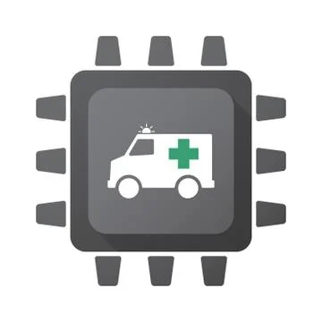 Isolated chip with  an ambulance icon Stock Illustration