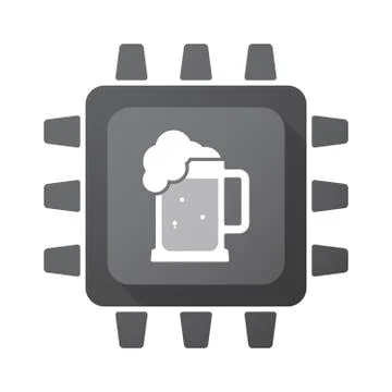 Isolated chip with  a beer jar icon Stock Illustration