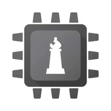 Isolated chip with a bishop    chess figure Illustrazione stock