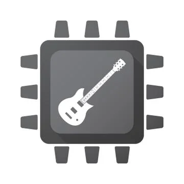 Isolated chip with  an electric guitar 스톡 일러스트