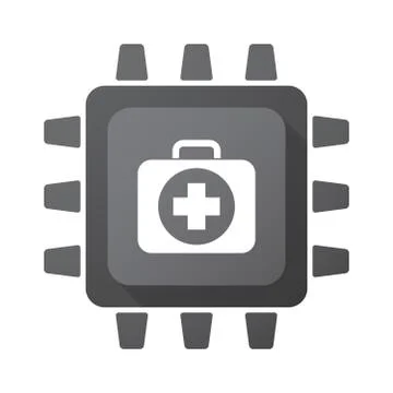 Isolated chip with  a first aid kit icon Stockillustratie