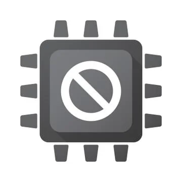 Isolated chip with  a forbidden sign Stock Illustration