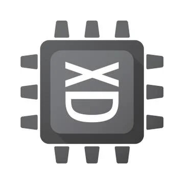 Isolated chip with   a laughing text face Illustrazione stock