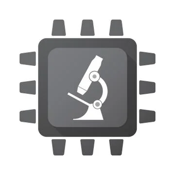 Isolated chip with  a microscope icon Stockillustratie