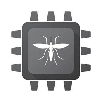 Isolated chip with  a mosquito イラスト素材