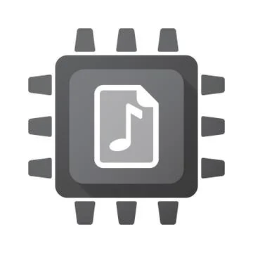 Isolated chip with  a music score icon Illustrazione stock