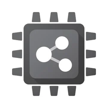 Isolated chip with  a network sign Stock Illustration