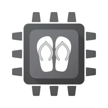 Isolated chip with   a pair of flops イラスト素材