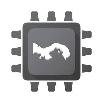 Isolated chip with  the Panama map Stock Illustration