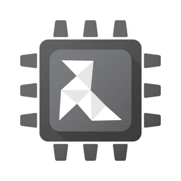 Isolated chip with  a paper bird Stock Illustration