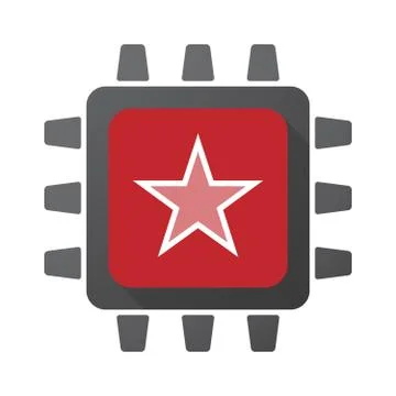 Isolated chip with  the red star of communism icon Stock Illustration