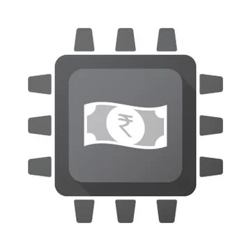 Isolated chip with  a rupee bank note icon Stock Illustration