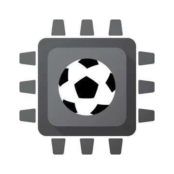 Isolated chip with  a soccer ball Illustrazione stock