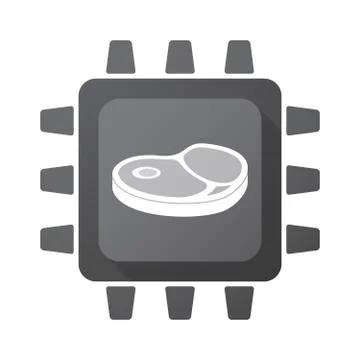Isolated chip with  a steak icon Stock Illustration