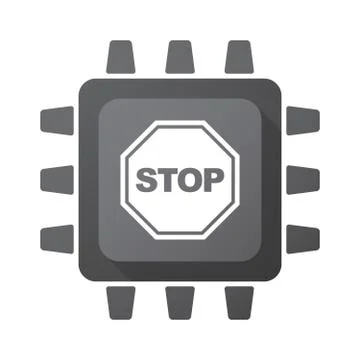 Isolated chip with  a stop signal Stock Illustration