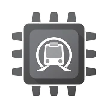Isolated chip with  a subway train icon Stock Illustration