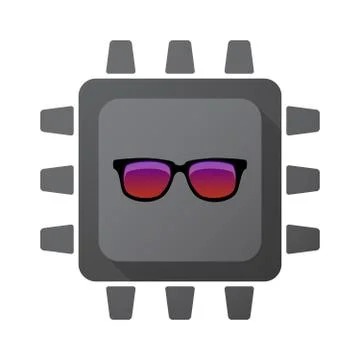 Isolated chip with  a sunglasses icon Stock Illustration