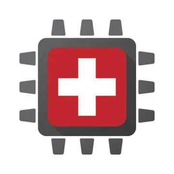 Isolated chip with   the Swiss flag Stock Illustration