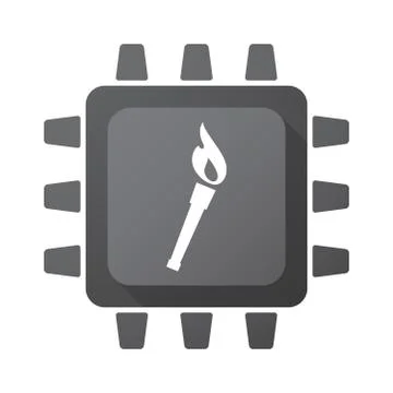 Isolated chip with  a torch icon Stock Illustration