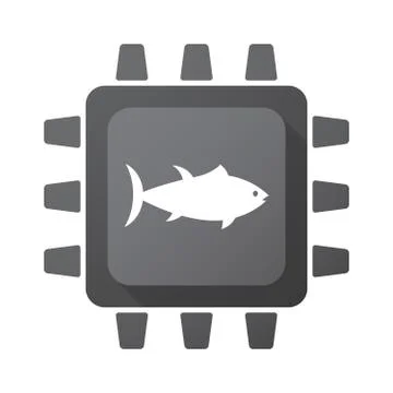 Isolated chip with  a tuna fish Stock Illustration