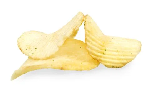 Isolated chips  of potato 스톡 사진