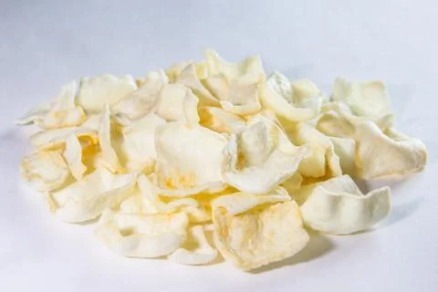 Isolated chips of potato on white background Stock Photos