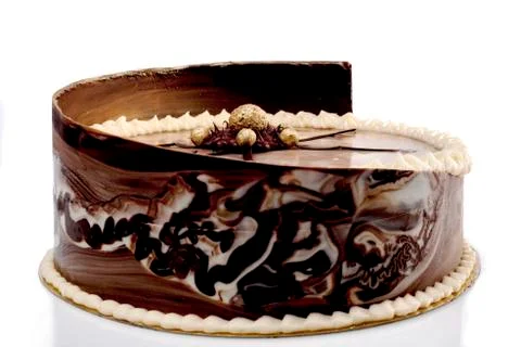Isolated Chocolate Cake Stock Photos
