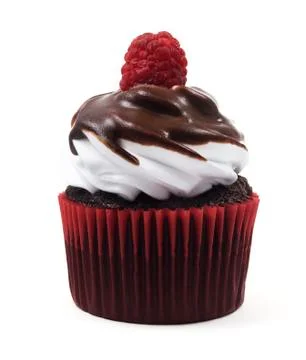 Isolated Chocolate Cupcake Stockfoto's