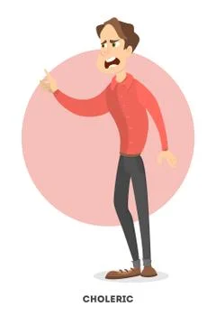 Isolated choleric man. Illustrazione stock