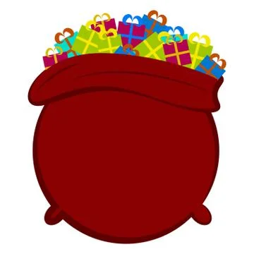 Isolated christmas present sack Stock Illustration