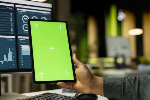 Isolated chroma key on screen in office with business manager Stock Photos