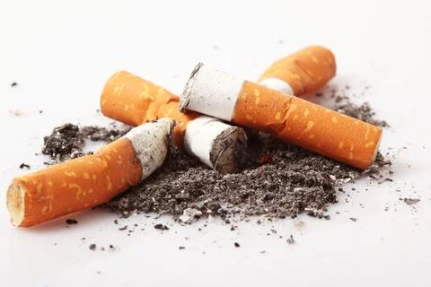Isolated cigarette in white background Stock Photos