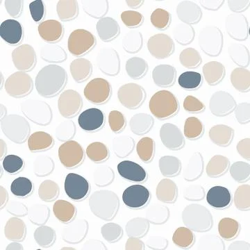 Isolated circle spots seamless doodle patern. Pastel beige., navy and blue to Stock Illustration