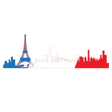 Isolated cityscape of Paris Stock Illustration
