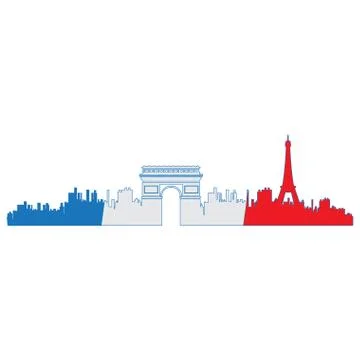 Isolated cityscape of Paris Stock Illustration