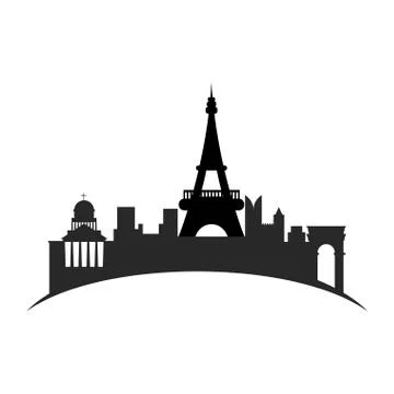 Isolated cityscape of Paris Stock Illustration