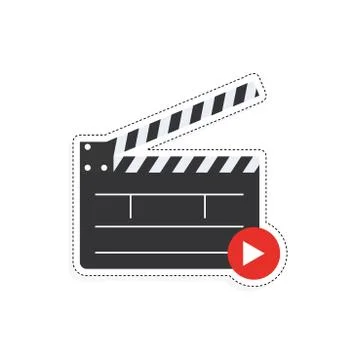 Isolated clapboard and play button Stock Illustration