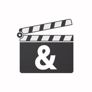 Isolated clapper board with an ampersand Stock Illustration