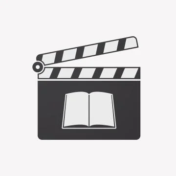 Isolated clapper board with a book Stock Illustration
