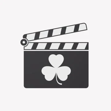 Isolated clapper board with a clover Illustrazione stock