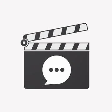 Isolated clapper board with a comic balloon Stock Illustration