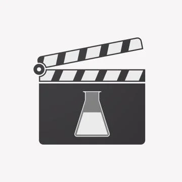 Isolated clapper board with a flask Stock Illustration