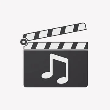 Isolated clapper board with a note music Stock Illustration