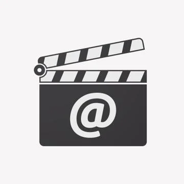Isolated clapper board with an at sign Stock Illustration
