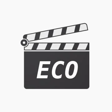 Isolated clapper board with    the text ECO Stock Illustration