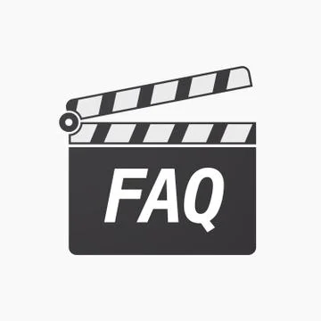 Isolated clapper board with    the text FAQ Stock Illustration