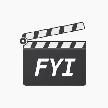 Isolated clapper board with    the text FYI Stock Illustration